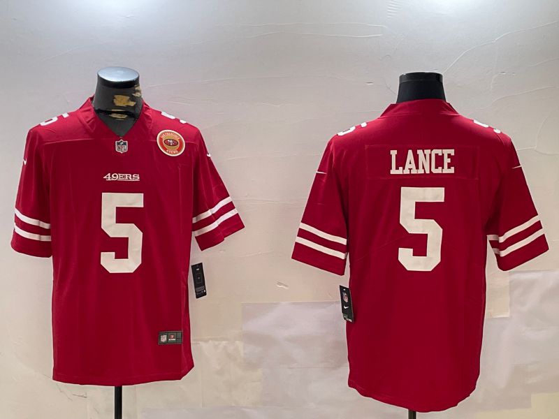 Men San Francisco 49ers #5 Lance Red Second generation 2024 Nike Limited NFL Jersey style 11->san francisco 49ers->NFL Jersey